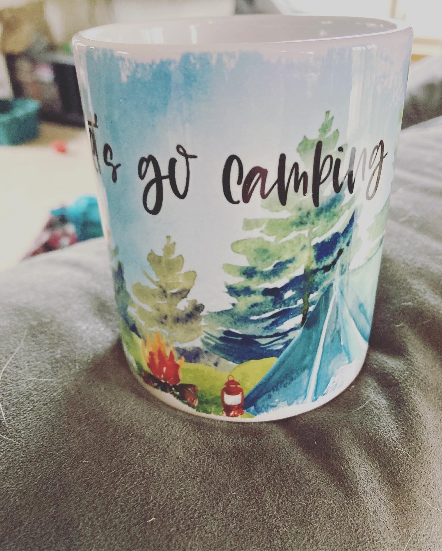 Lets Go Camping Mug Sublimation Woods Tent Camp Mug Design