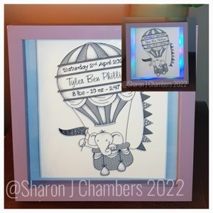 Foil Quill HOT AIR BALLOON Birth Stats Baby (371273)
