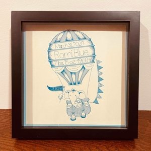 Foil Quill HOT AIR BALLOON Birth Stats Baby (371273)